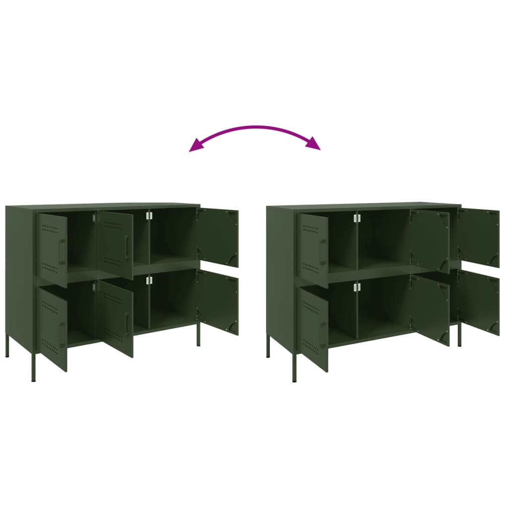 Sideboard Olive Green 100.5x39x79 cm Cold-rolled Steel