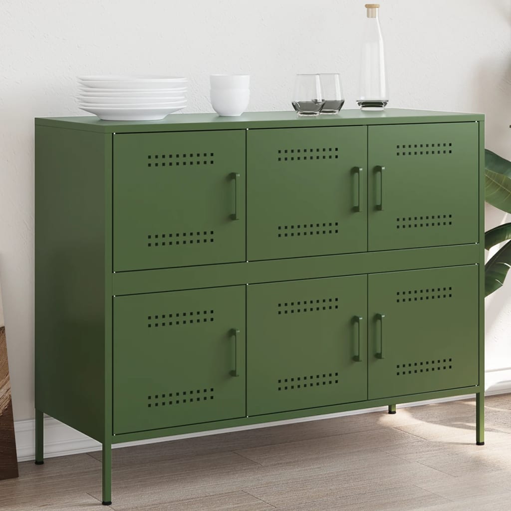 Sideboard Olive Green 100.5x39x79 cm Cold-rolled Steel