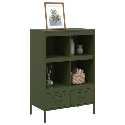 Highboard Olive Green 68x39x101.5 cm Steel