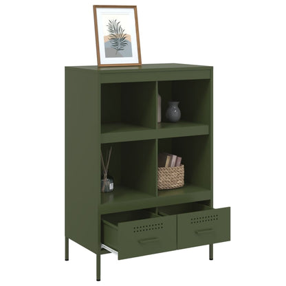 Highboard Olive Green 68x39x101.5 cm Steel