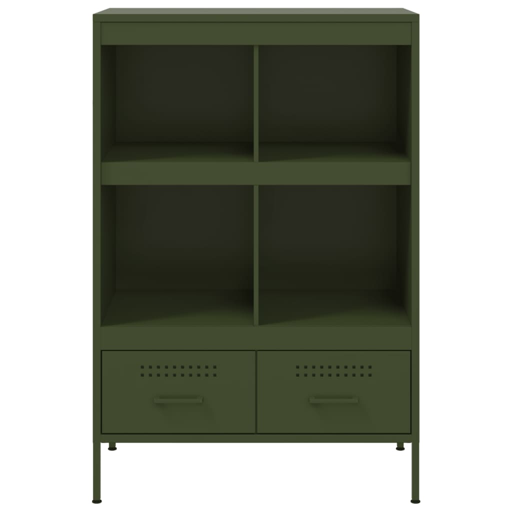 Highboard Olive Green 68x39x101.5 cm Steel