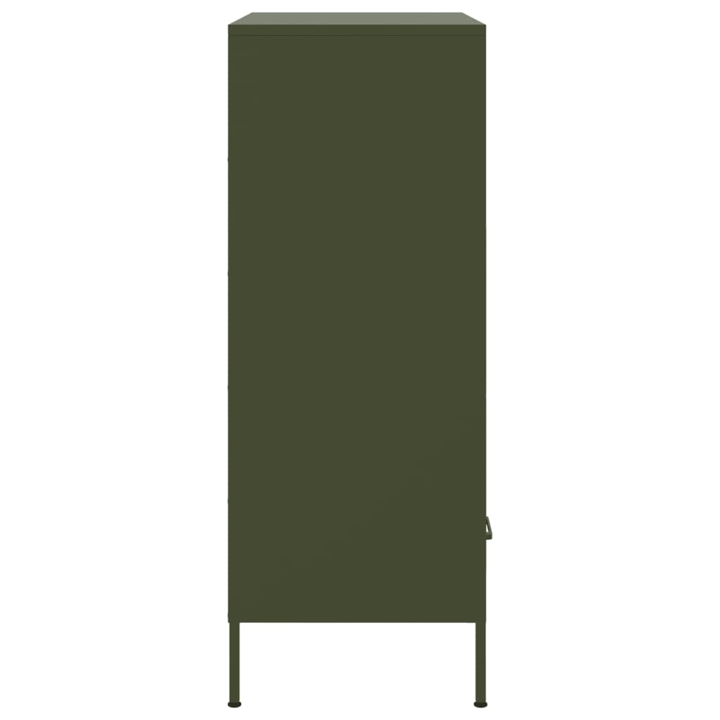 Highboard Olive Green 68x39x101.5 cm Steel