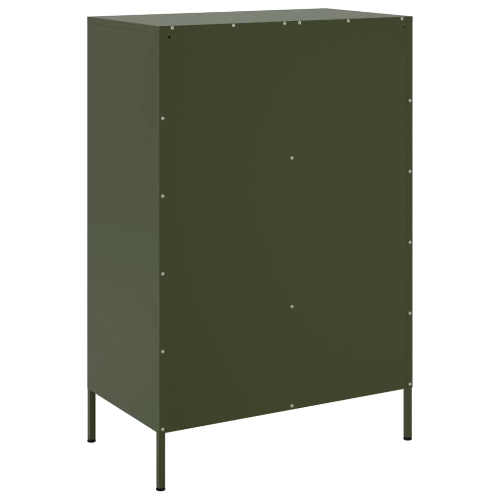 Highboard Olive Green 68x39x101.5 cm Steel