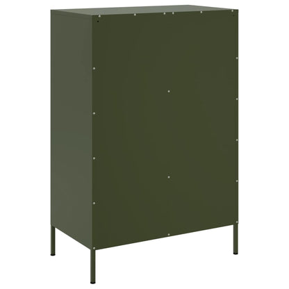 Highboard Olive Green 68x39x101.5 cm Steel