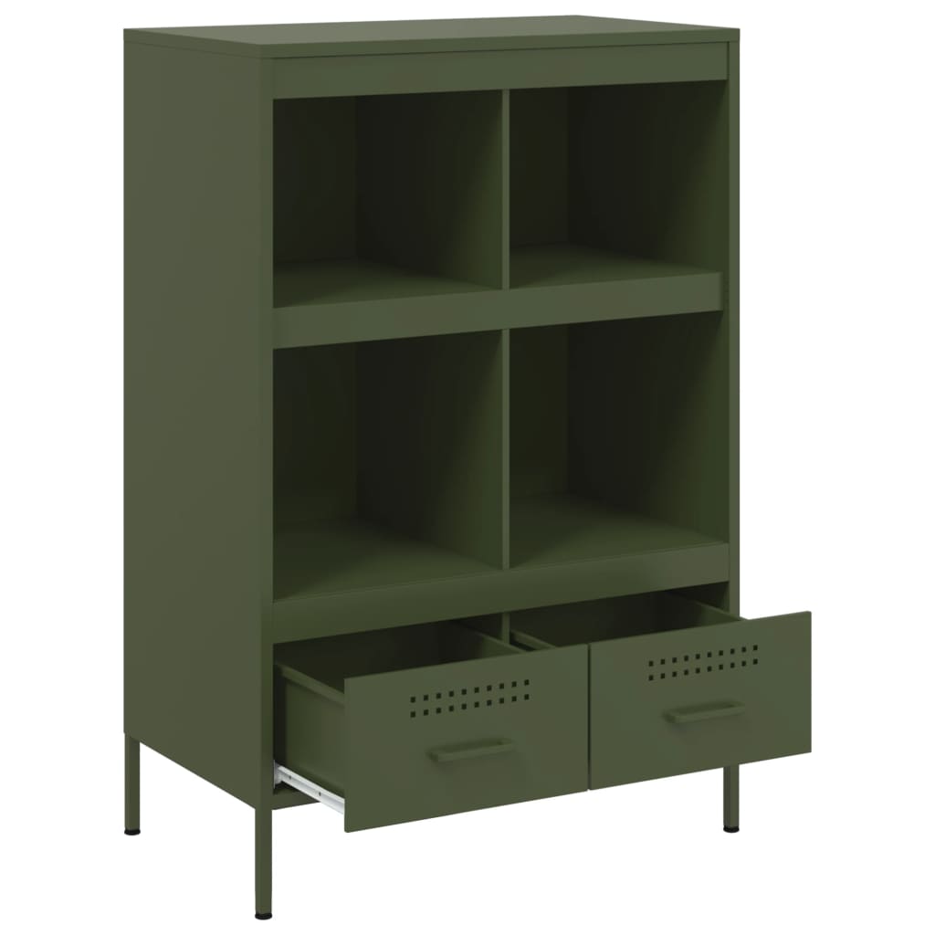 Highboard Olive Green 68x39x101.5 cm Steel