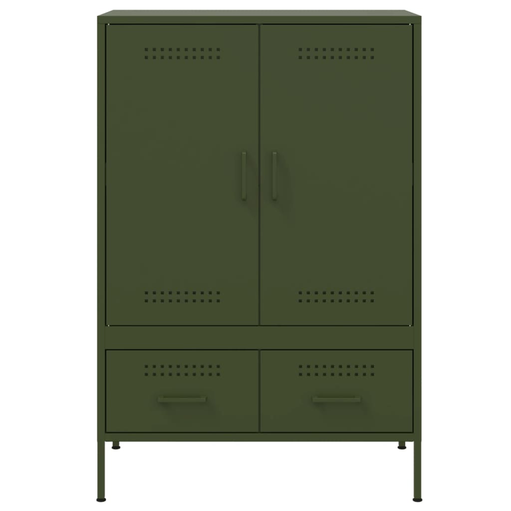 Highboard Olive Green 68x39x101.5 cm Steel