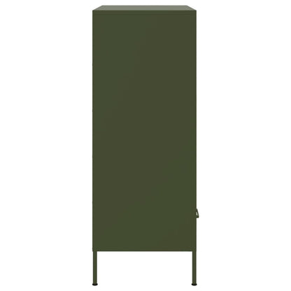 Highboard Olive Green 68x39x101.5 cm Steel