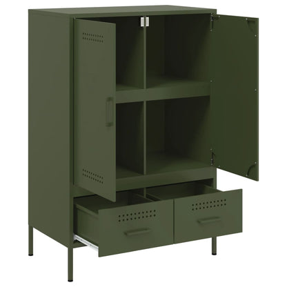 Highboard Olive Green 68x39x101.5 cm Steel