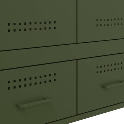 Highboard Olive Green 68x39x101.5 cm Steel