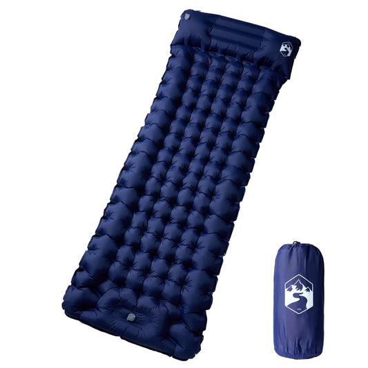 Self Inflating Camping Mattress with Pillow 1-Person Navy Blue