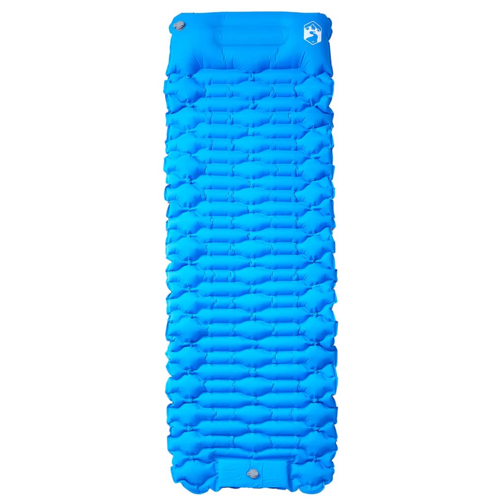 Self Inflating Camping Mattress with Pillow 1-Person Blue