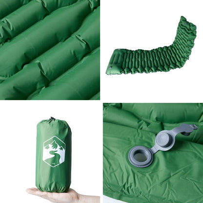 Self Inflating Camping Mattress with Pillow 1-Person Green