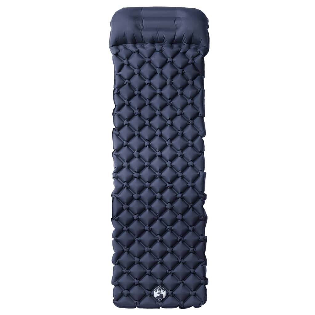 Inflating Camping Mattress with Pillow 1-Person Grey