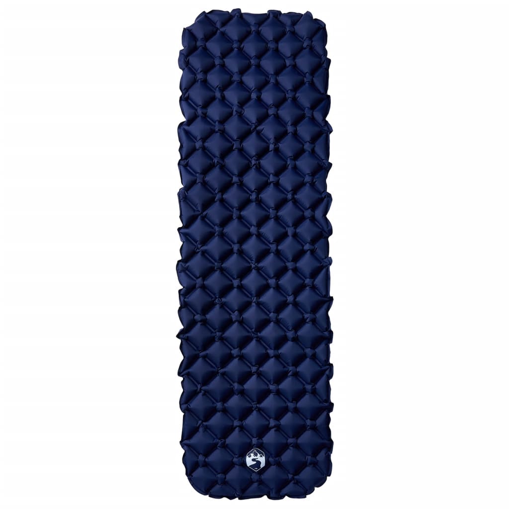 Inflating Camping Mattress 1-Person Navy Blue 190x58x6 cm