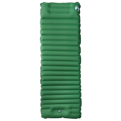 Self Inflating Camping Mattress with Pillow 1-Person Green