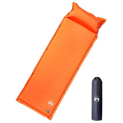 Self Inflating Camping Mattress with Pillow 1-Person Orange