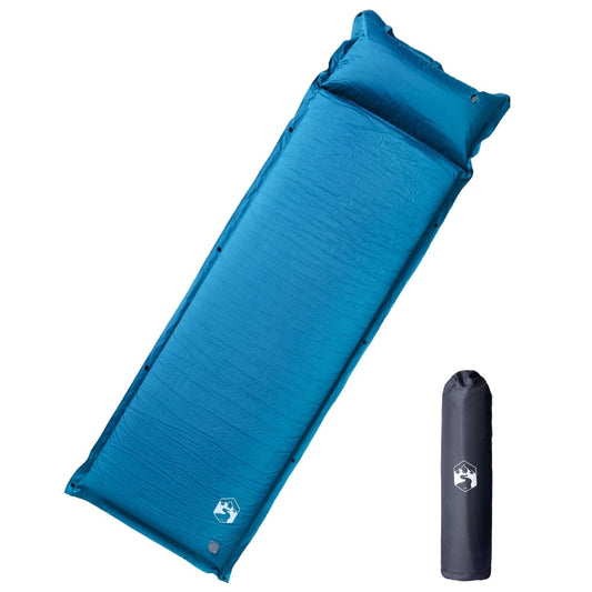 Self Inflating Camping Mattress with Pillow 1-Person Turquoise