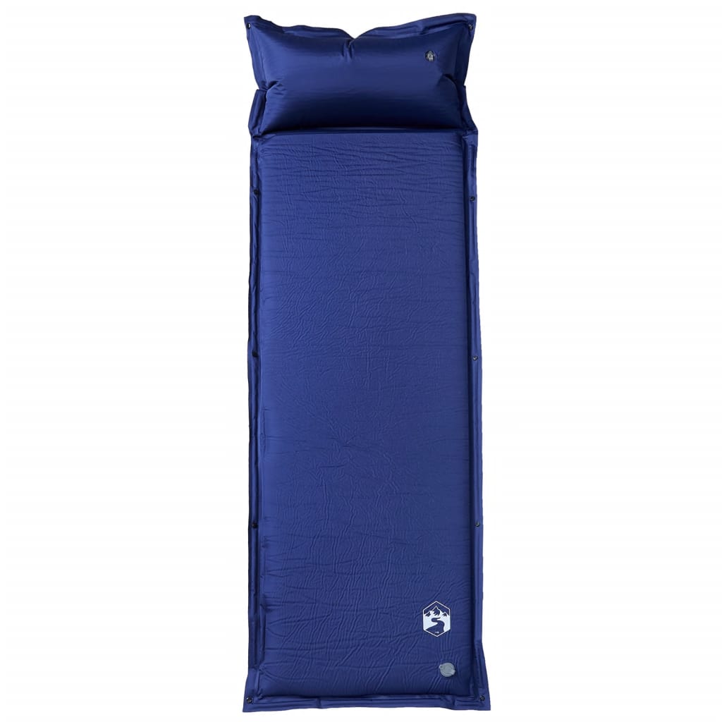 Self Inflating Camping Mattress with Pillow 1-Person Navy Blue