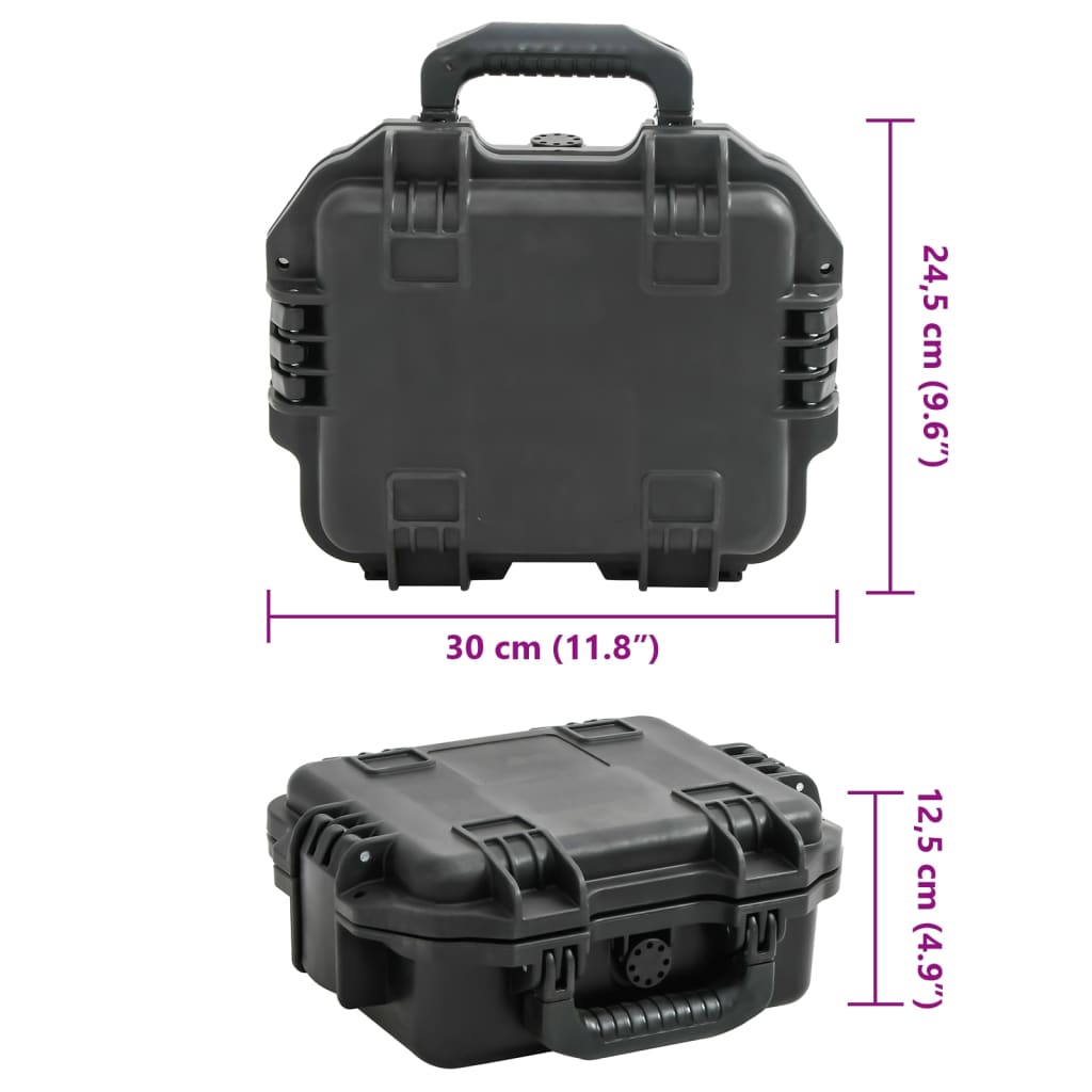 Portable Flight Case Black 30x24.5x12.5 cm PP