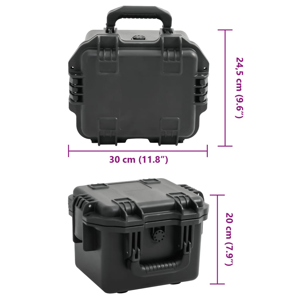 Portable Flight Case Black 30x24.5x20 cm PP