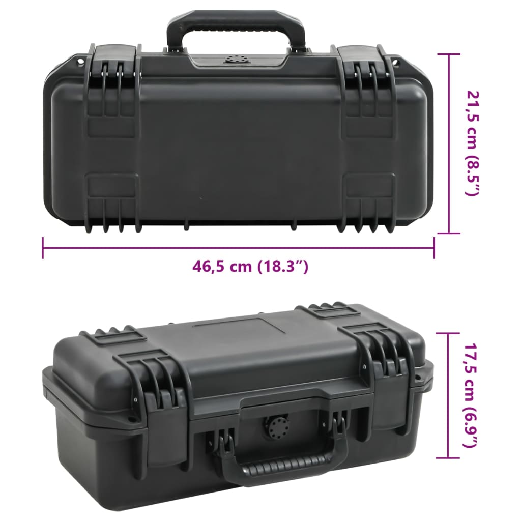 Portable Flight Case Black 46.5x21.5x17.5 cm PP