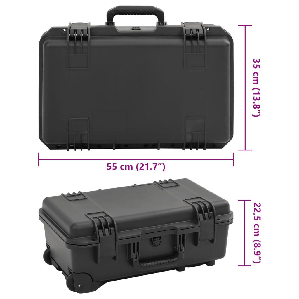 Portable Flight Case Black 55x35x22.5 cm PP