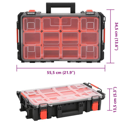 Portable Flight Case Black 55.5x34.5x13.5 cm PP