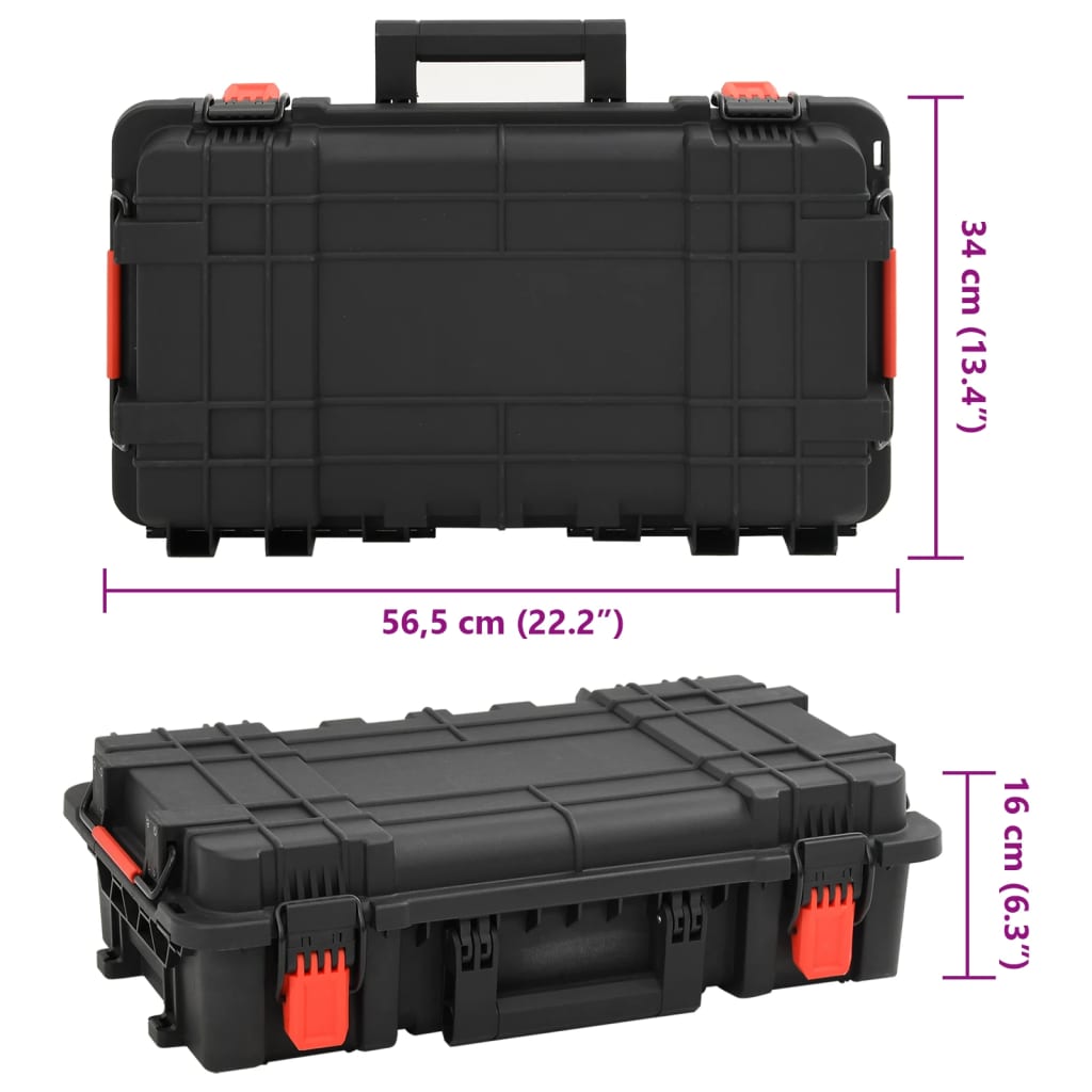 Portable Flight Case Black 56.5x34x16 cm PP