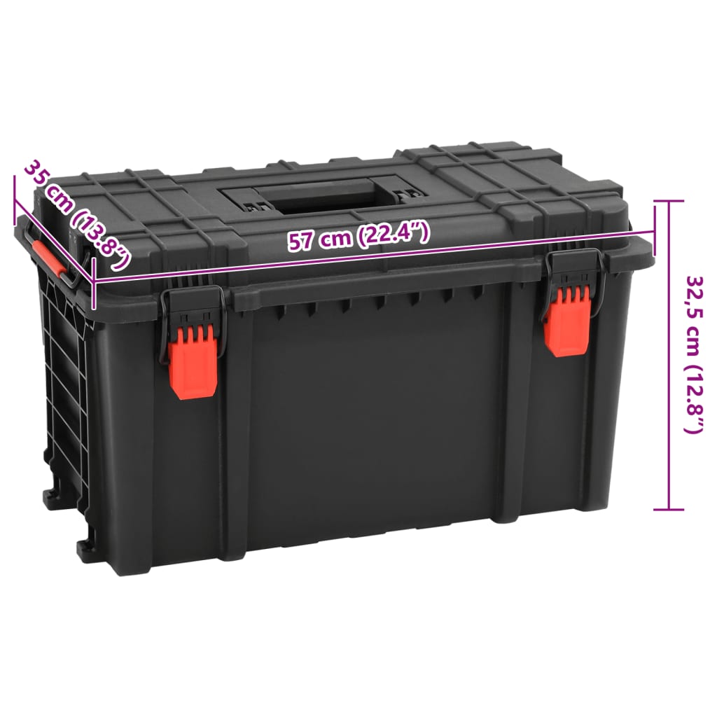 Portable Flight Case Black 57x35x32.5 cm PP