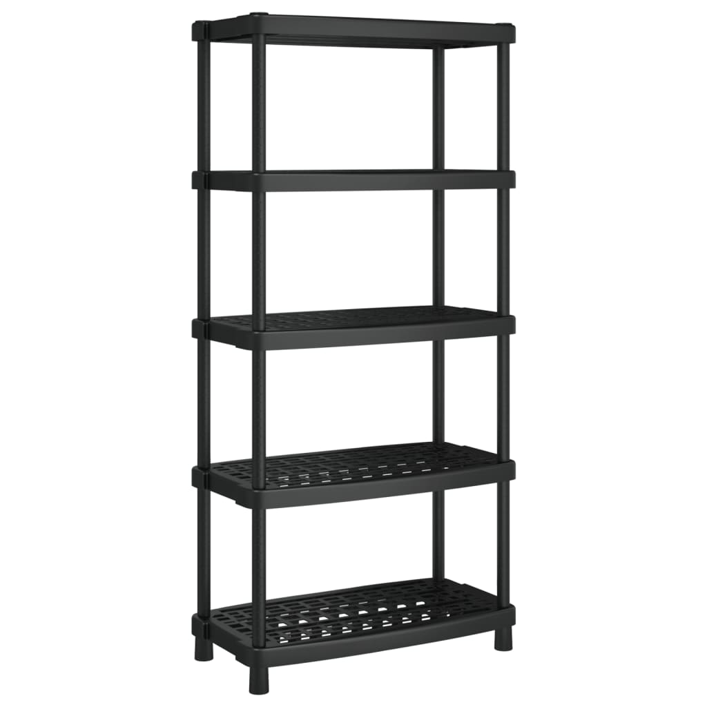 Storage Shelf 5-Tier Black 93.5x45.5x194.5 cm PP