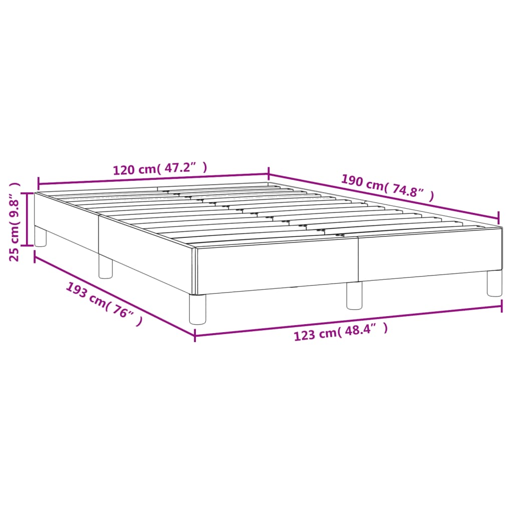 Bed Frame without Mattress Light Grey 120x190 cm Small Double Velvet