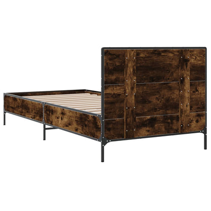 Bed Frame without Mattress Smoked Oak 75x190 cm Small Single