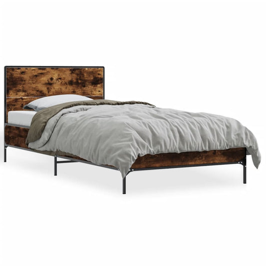 Bed Frame without Mattress Smoked Oak 75x190 cm Small Single