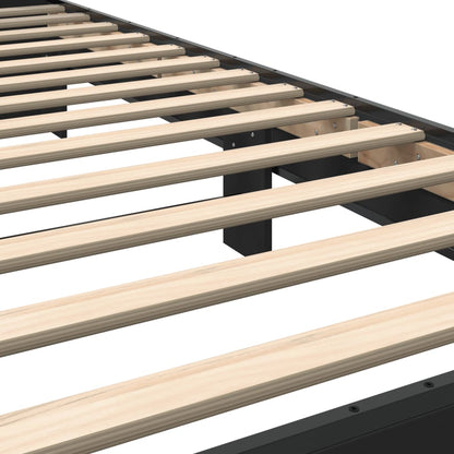 Bed Frame Black 100x200 cm Engineered Wood and Metal