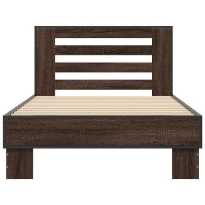 Bed Frame without Mattress Brown Oak 90x200 cm