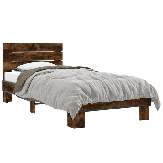 Bed Frame without Mattress Smoked Oak 100x200 cm