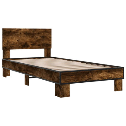 Bed Frame without Mattress Smoked Oak 100x200 cm