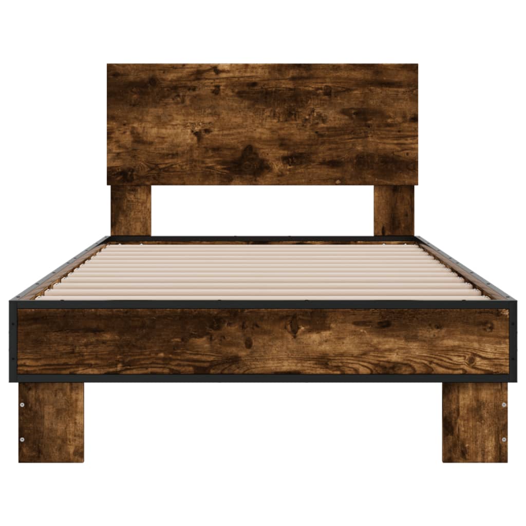 Bed Frame without Mattress Smoked Oak 100x200 cm