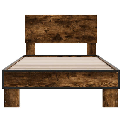 Bed Frame without Mattress Smoked Oak 100x200 cm