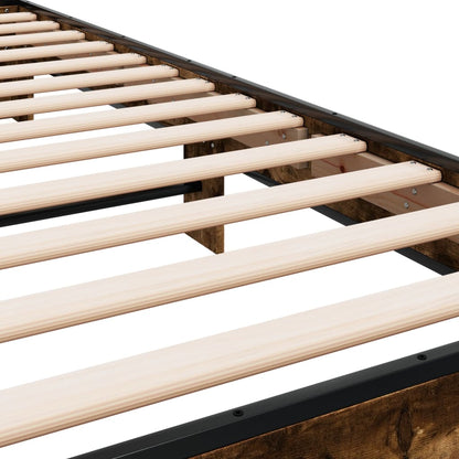 Bed Frame without Mattress Smoked Oak 100x200 cm