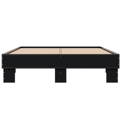 Bed Frame Black 140x200 cm Engineered Wood and Metal