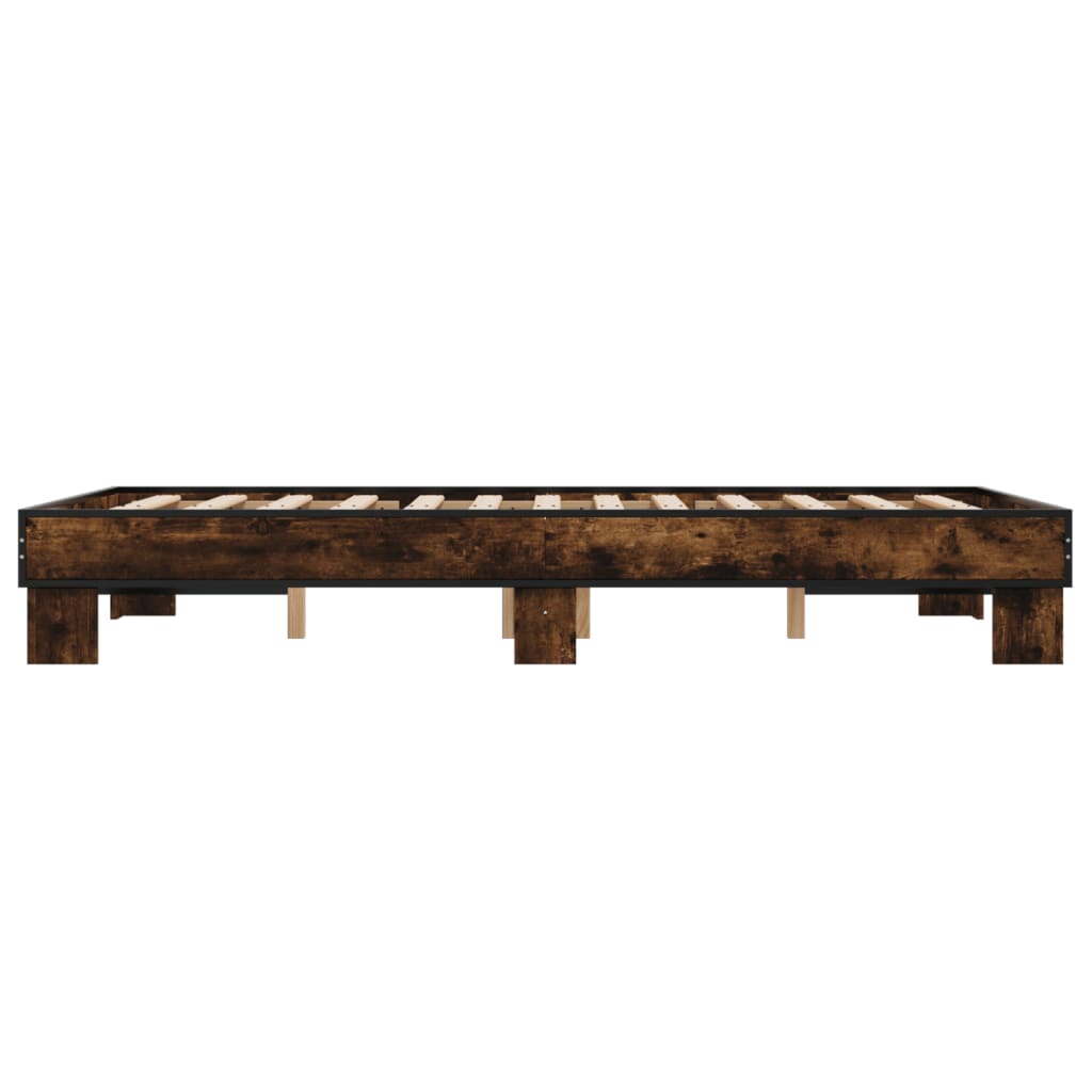 Bed Frame without Mattress Smoked Oak 140x200 cm