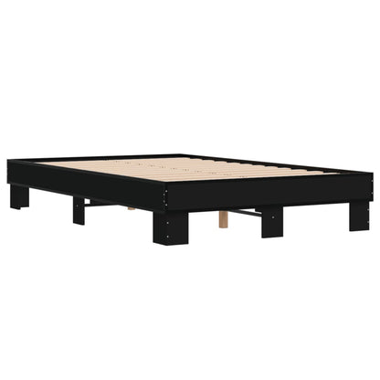 Bed Frame Black 120x200 cm Engineered Wood and Metal