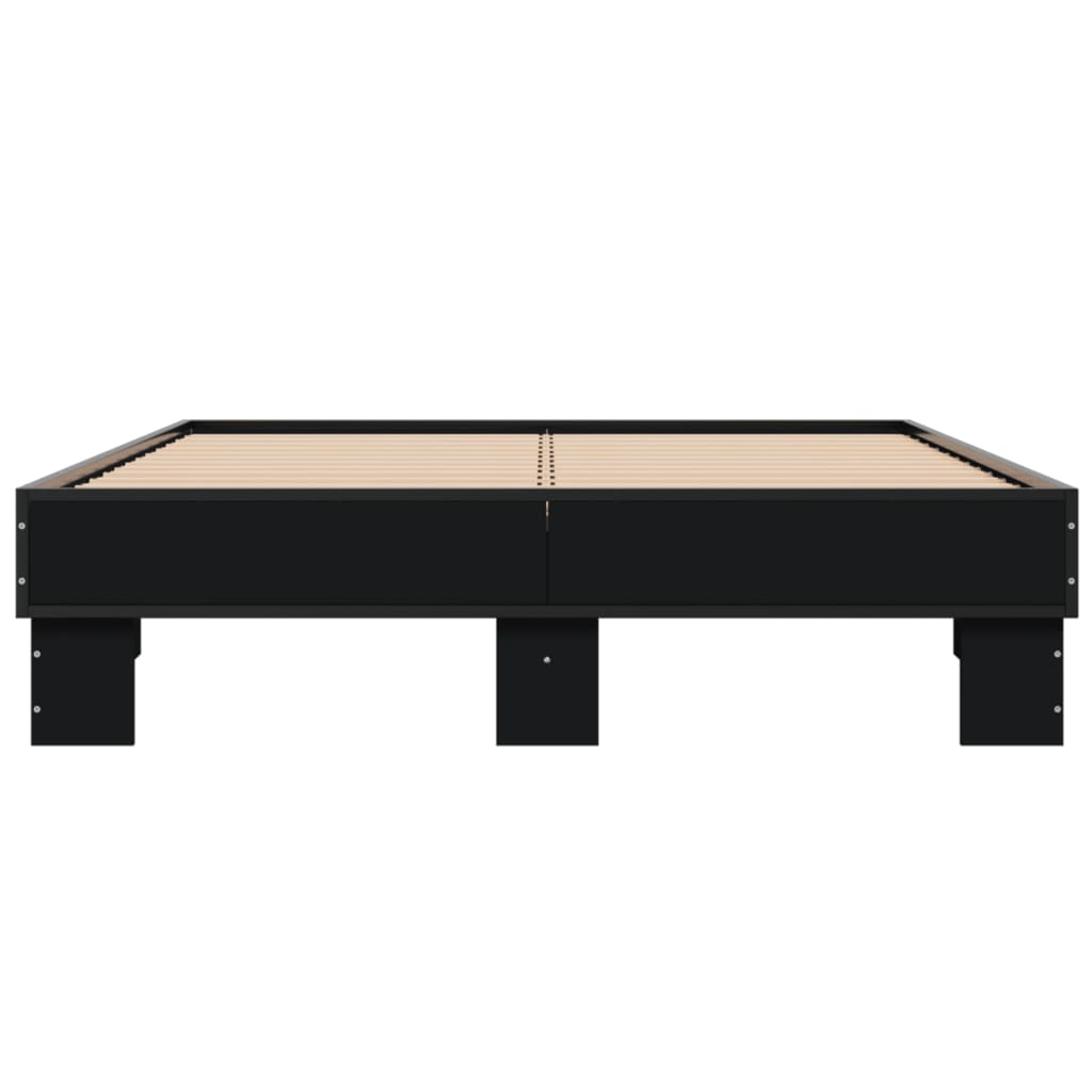 Bed Frame Black 120x200 cm Engineered Wood and Metal