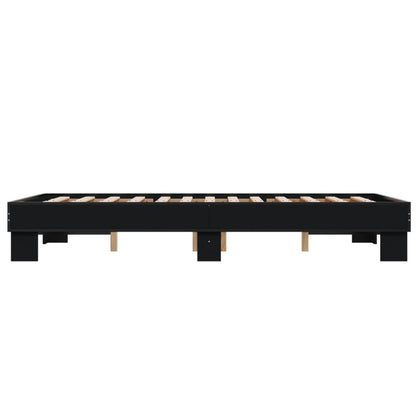 Bed Frame Black 120x200 cm Engineered Wood and Metal