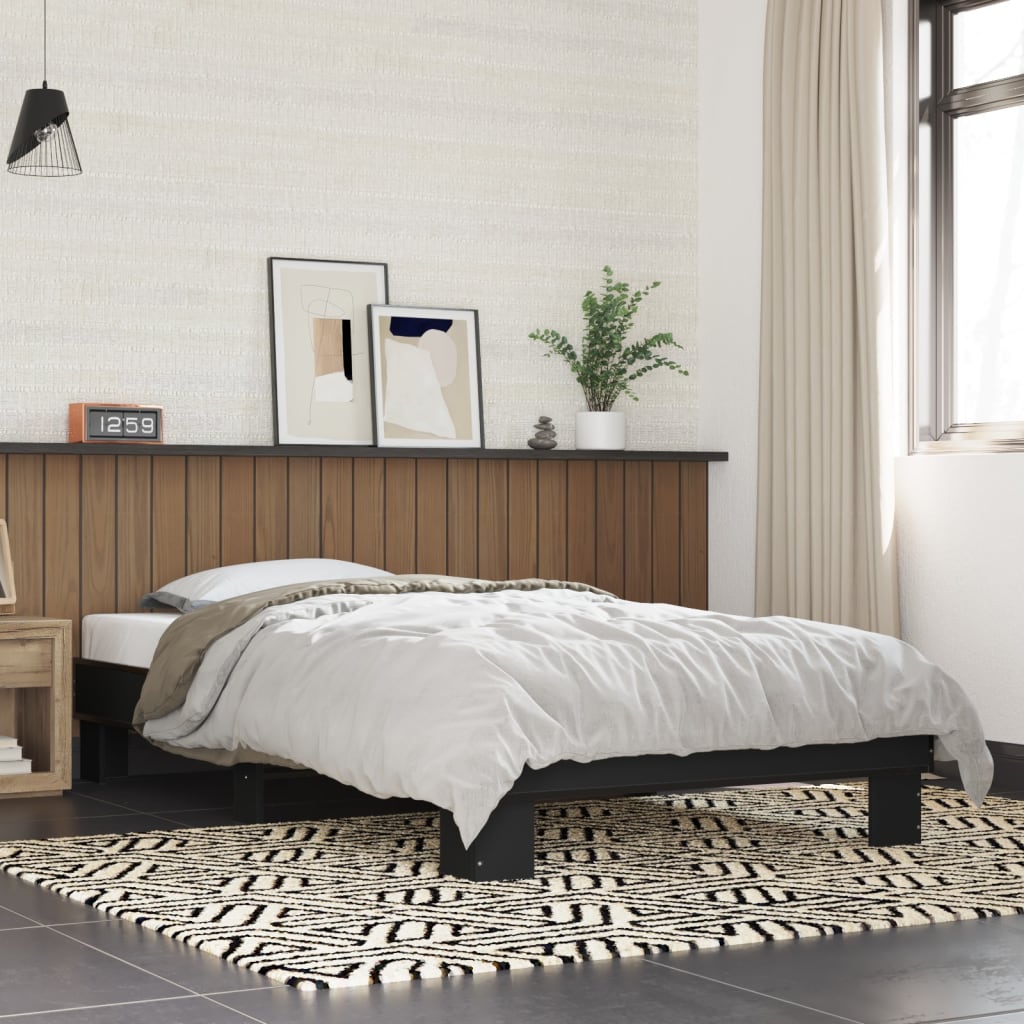 Bed Frame without Mattress Black 100x200 cm