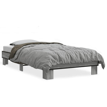 Bed Frame without Mattress Grey Sonoma 90x190 cm Single