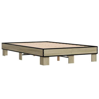 Bed Frame without Mattress Sonoma Oak 140x190 cm