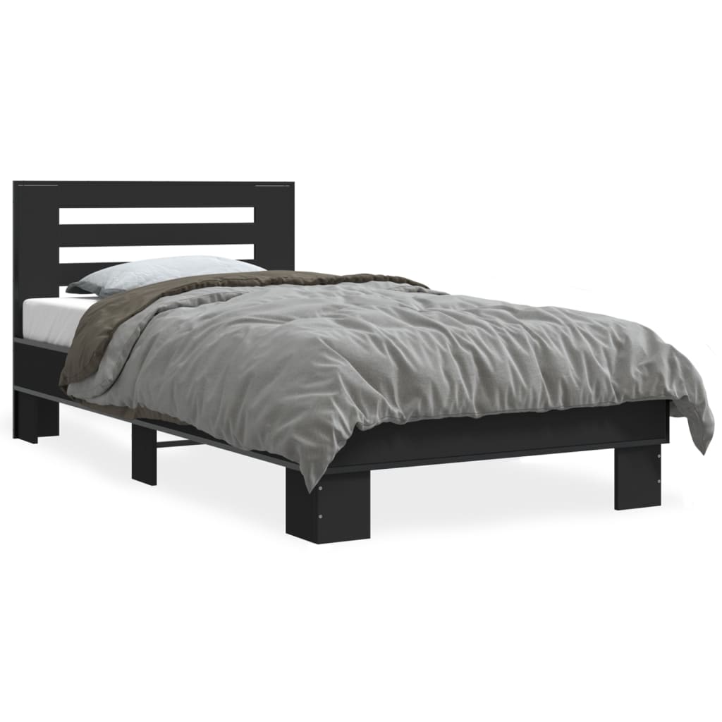 Bed Frame without Mattress Black 90x190 cm Single