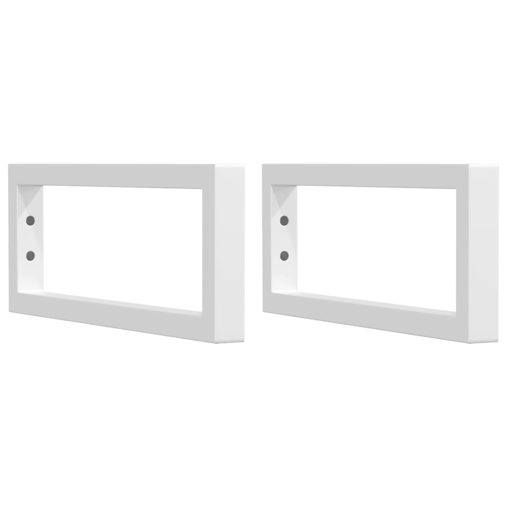 Shelf Brackets for Washbasin 2 pcs White Rectangular Steel